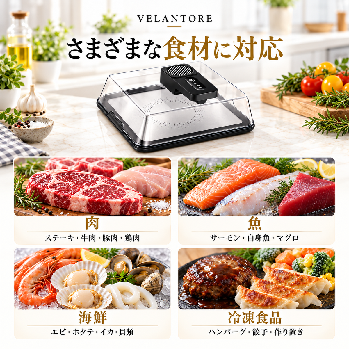 VELANTORE｜急速解凍ボックス – 毎日の料理を、もっと快適に