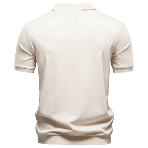 2026 Spring/Summer New Cross-Border Tencel Polo Shirt, Old Money Style, Silky Flow, Business Men's Seagull Collar Polo Shirt