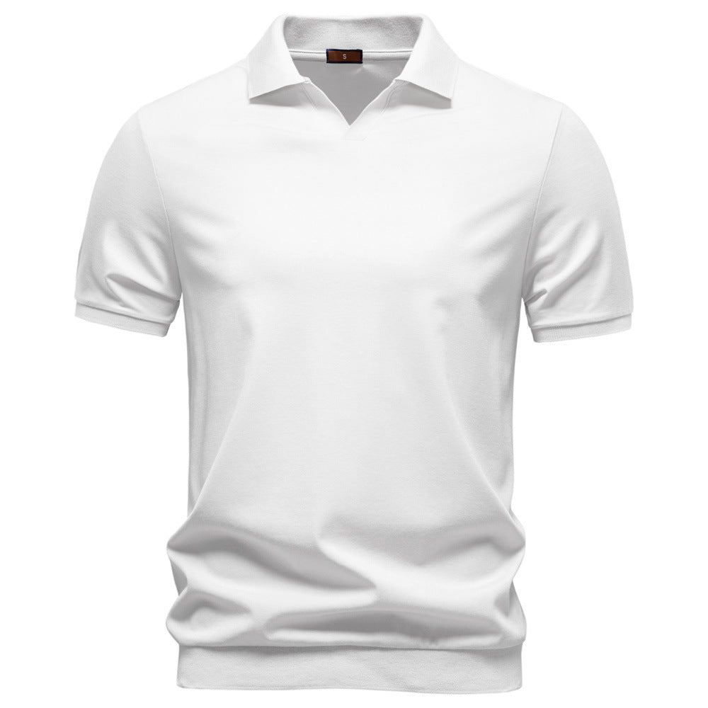 2026 Spring/Summer New Cross-Border Tencel Polo Shirt, Old Money Style, Silky Flow, Business Men's Seagull Collar Polo Shirt