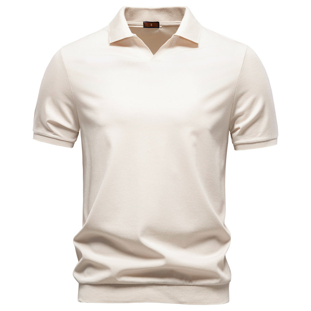 2026 Spring/Summer New Cross-Border Tencel Polo Shirt, Old Money Style, Silky Flow, Business Men's Seagull Collar Polo Shirt